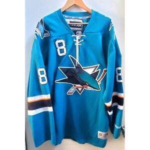 San Jose Sharks Jersey 8 Joe Pavelski Home XXL TTG NHL 2013 Season Teal Lace Up